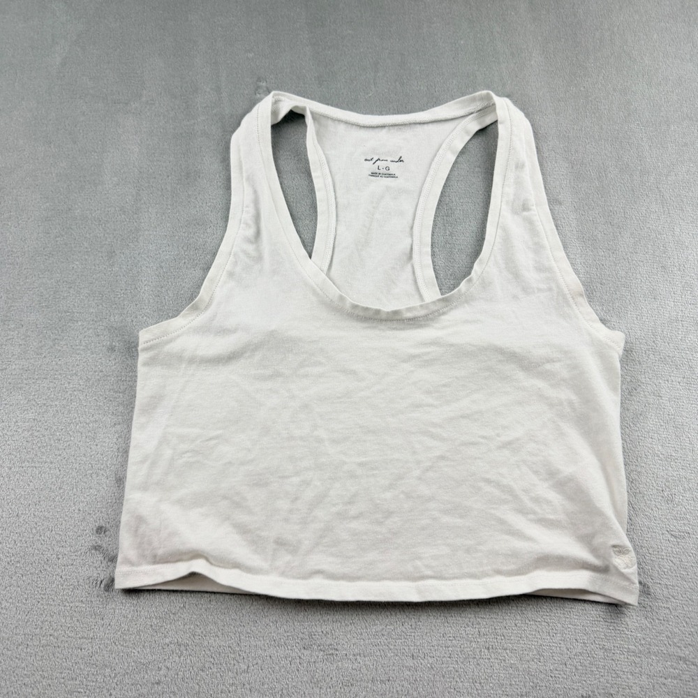 Out From Under Urban Outfitters Women's Large White Racerback Crop Tank Top